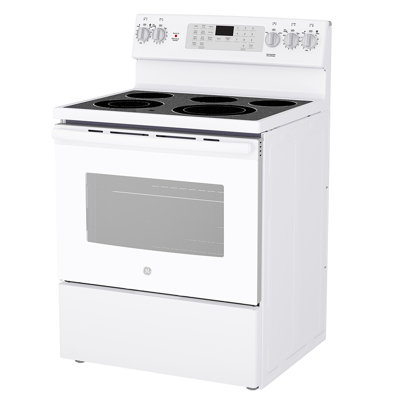 Ge 30” Free-standing Electric Convection Range With No-preheat Air Fry - Jcb840etes