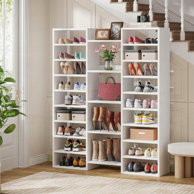 Armoire de rangement à chaussures à quatorze niveaux avec casiers ouverts de grande capacité
