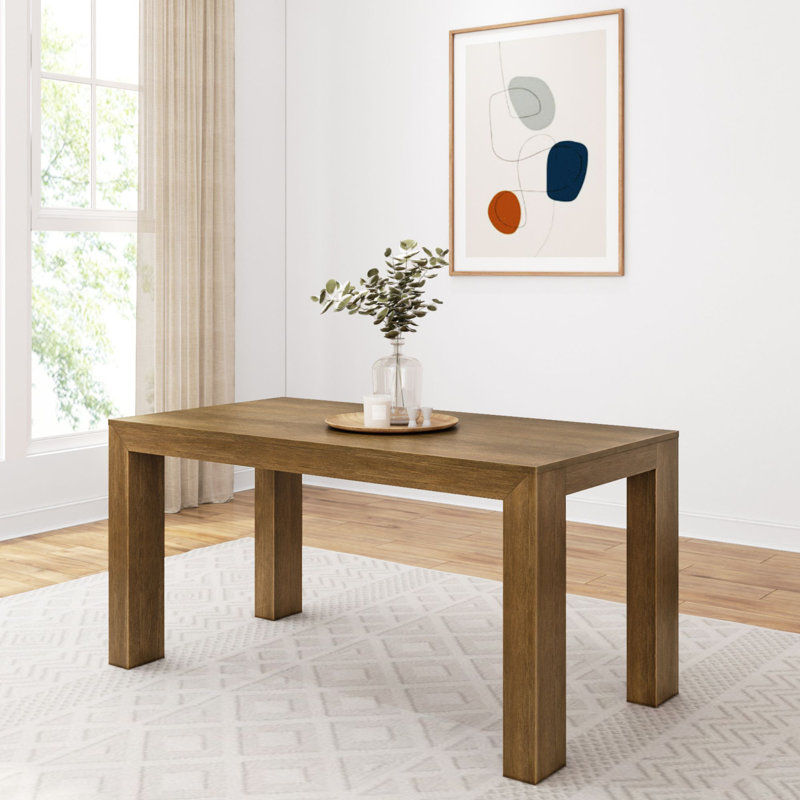 Chalonda Pine Solid Wood Dining Table, 32" W x 60" L, Pecan Wirebrush