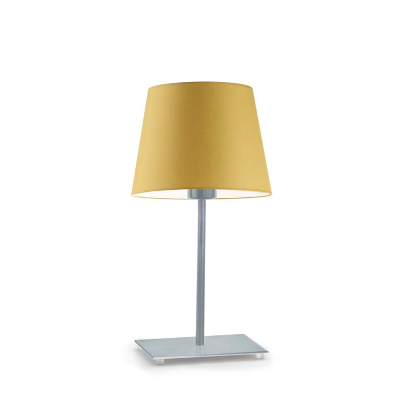 Asaun Metal Table Lamp, Silver, Mustard