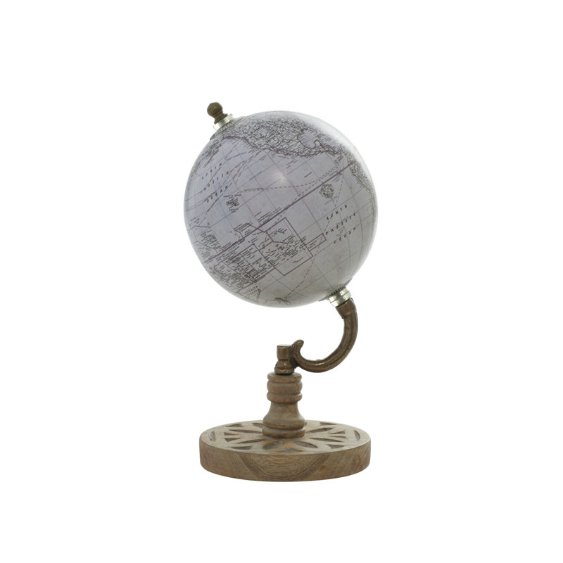 Wood Educational/Geographic Earth Beige Globe