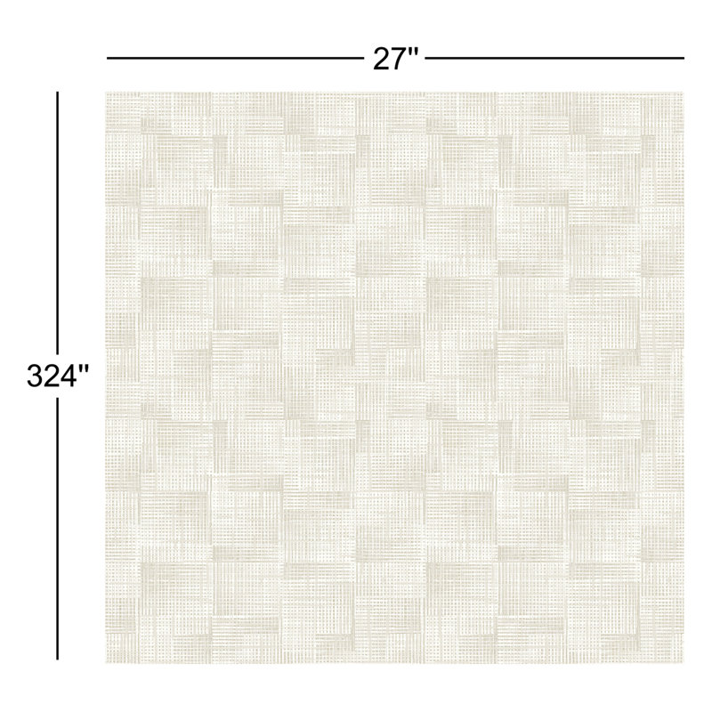 Geometric Wallpaper Roll, White/Off-White