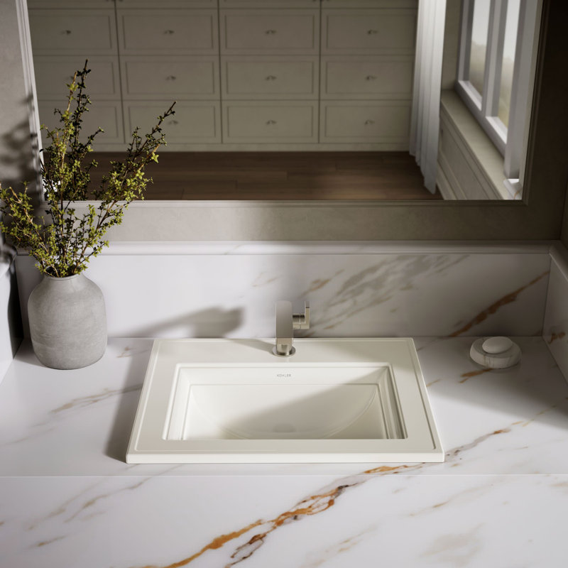Memoirs® Stately Drop-in Bathroom Sink, Biscuit, Single Hole