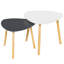 Ensemble de deux tables gigognes 22 po en chêne et gris et blanc