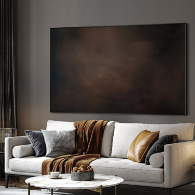 Extra Large Wall Art Fabric Print - Dark Cloud Abstract Moody Atmospheric Contemporary or Industrial Spaces Artwork Decor for Living Room or Bedroom - "Frame Assembly Required (Unfinished Frame)"
