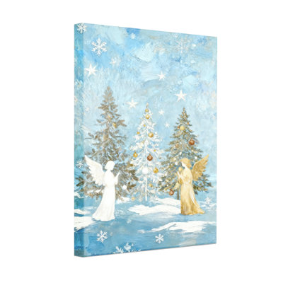 «Christmas Winter Angels Snowflakes», ensemble de 3 impressions sur toile