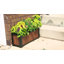 Boîte à fleurs rectangulaire en bois d'acacia avec lattes Robinet - 24 po x 8,25 po x 8,75 po