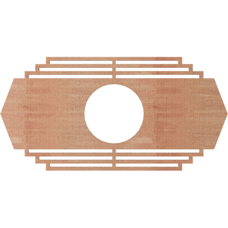 L 26 po x H 13 po x 6 po ID 6/8 po x T 1/4 po, médaillon de plafond ajouré en bois de cerisier, cerise, Cerisier