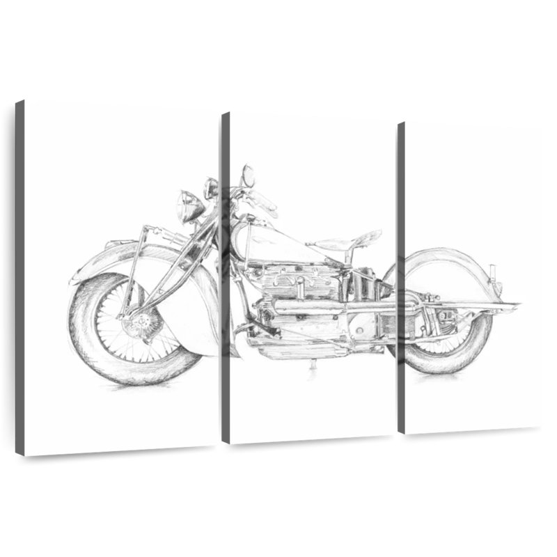 Croquis de moto Mehar II, H 32 po x l 50 po