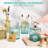Blue and Blue Bathroom Accessories Set