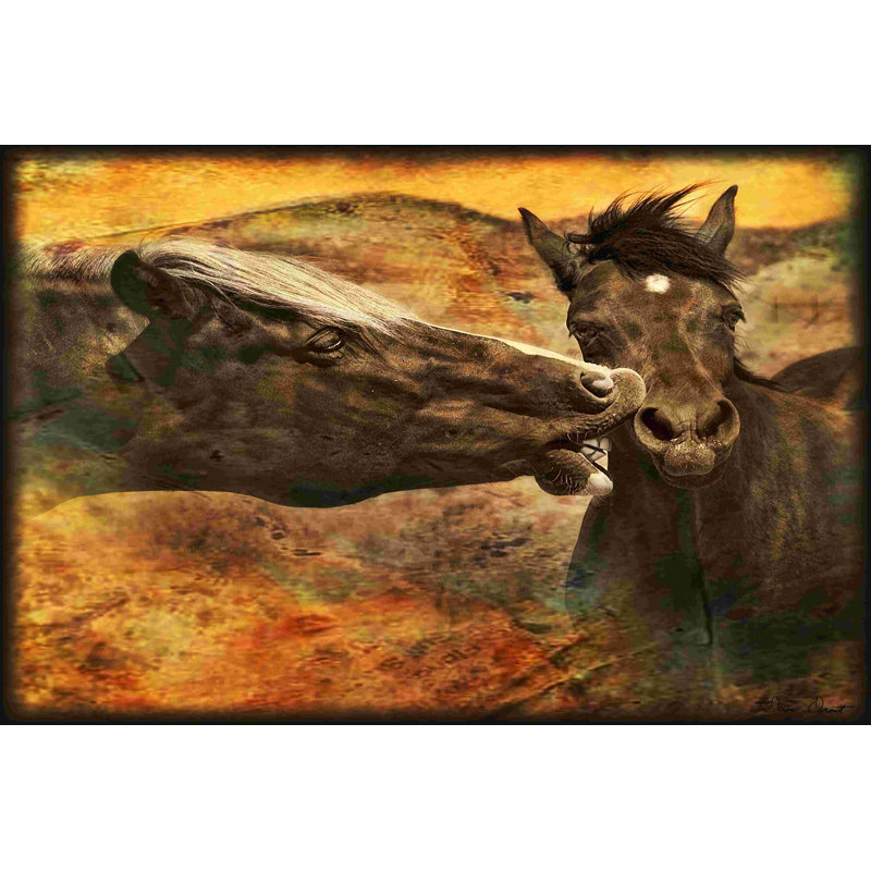 Kissing Horses I, H 32 po x l 48 po