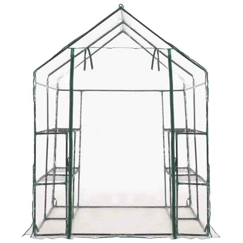 Serre avec 8 tablettes pour plantes d'extérieur autoportantes 4,7 x 4,7 x 6,4 pi
