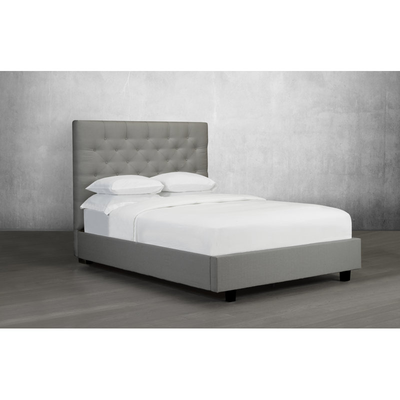 Lit plateforme avec rangement rembourré Whitecliff, Caramel, Très grand