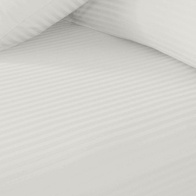Soft & Cozy 40cm Extra Deep Pocket Microfiber Striped Fitted Sheet, Single (3'), White
