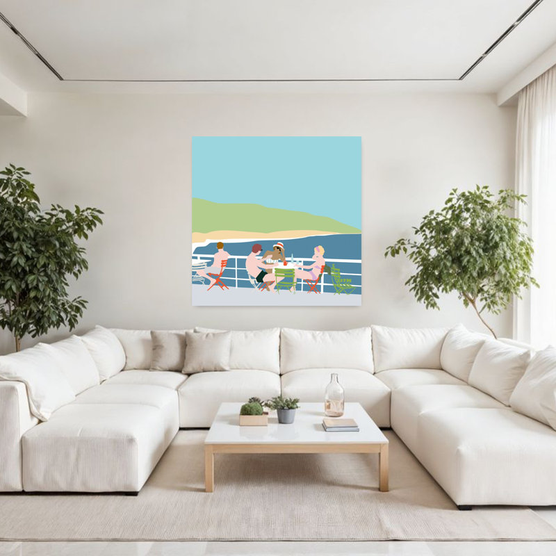 Art contemporain abstrait été, H 48 po x l 48 po