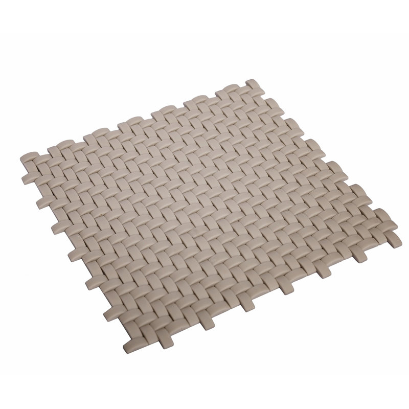 11.7" X 11.8" Glass Basketweave Mosaic Tile, Cream