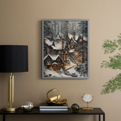 «Christmas Holiday» DCXXV, reproduction d'art encadrée - bois massif