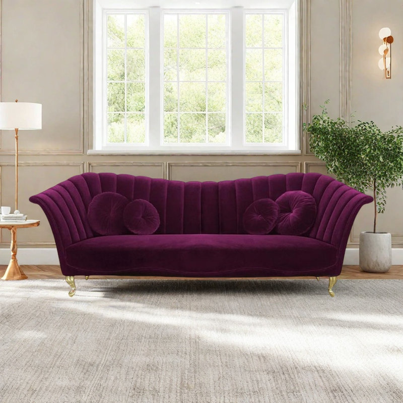 Canapé moderne simple en tissu luxueux, Mauve