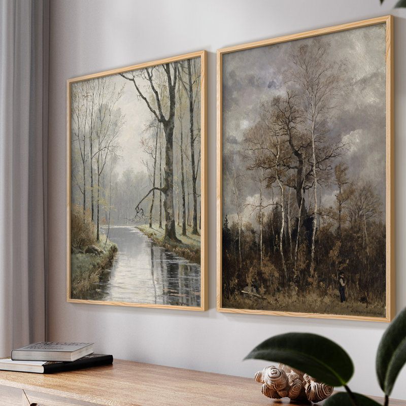 «Vintage Landscape XIX», 2 pièces sur papier, Naturel, H 14 po x l 22 po