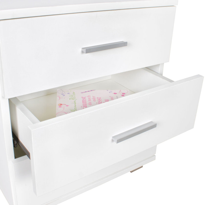 Mayler 45cm W Manufactured Wood Bedside Table, White