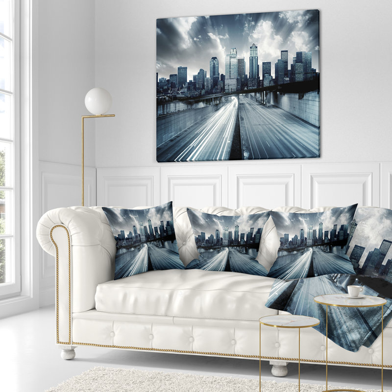 Housse et insert de coussin urbain City with Tint Cityscape, 16 po x 1 po