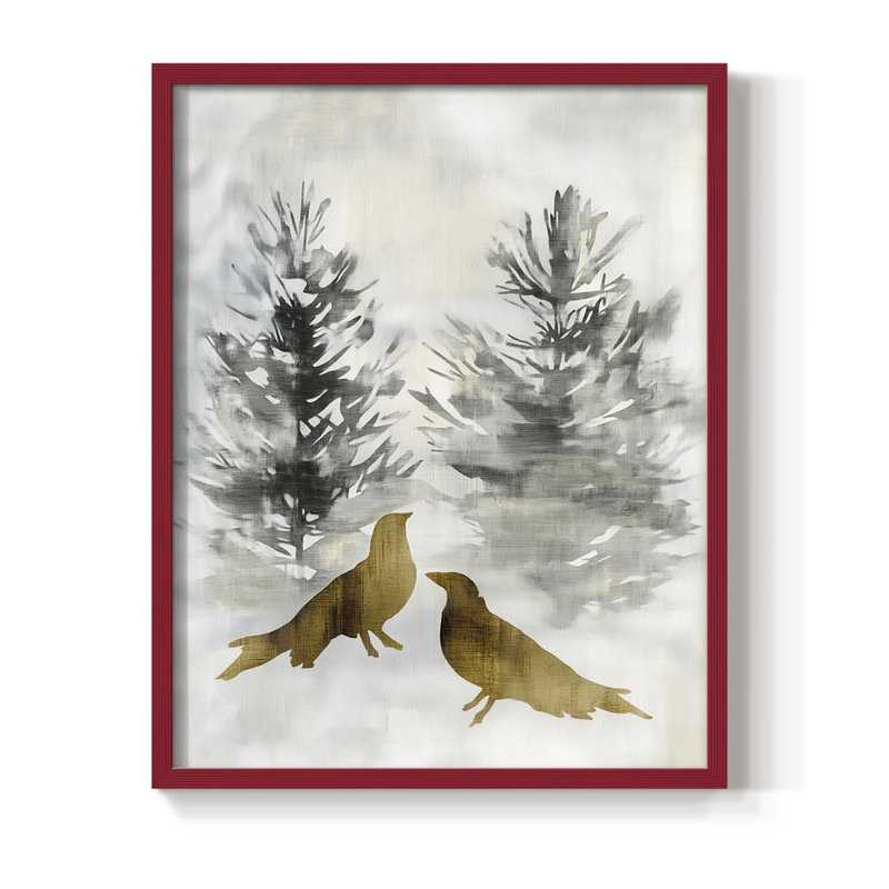 Reproduction encadrée - bois massif, H 15 po x l 12 po, Rouge