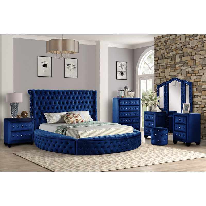 Ensemble de chambre avec rangement 6 pièces Taner, Noir, Grand