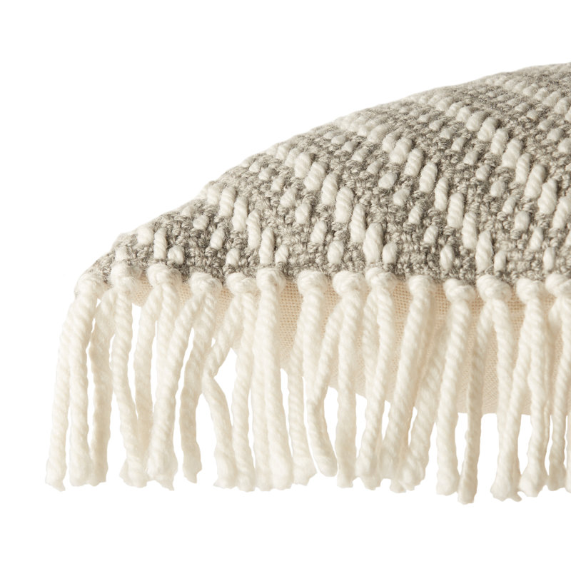Housse de coussin rectangulaire pour l'extérieur Settia, Gris/Ivoire