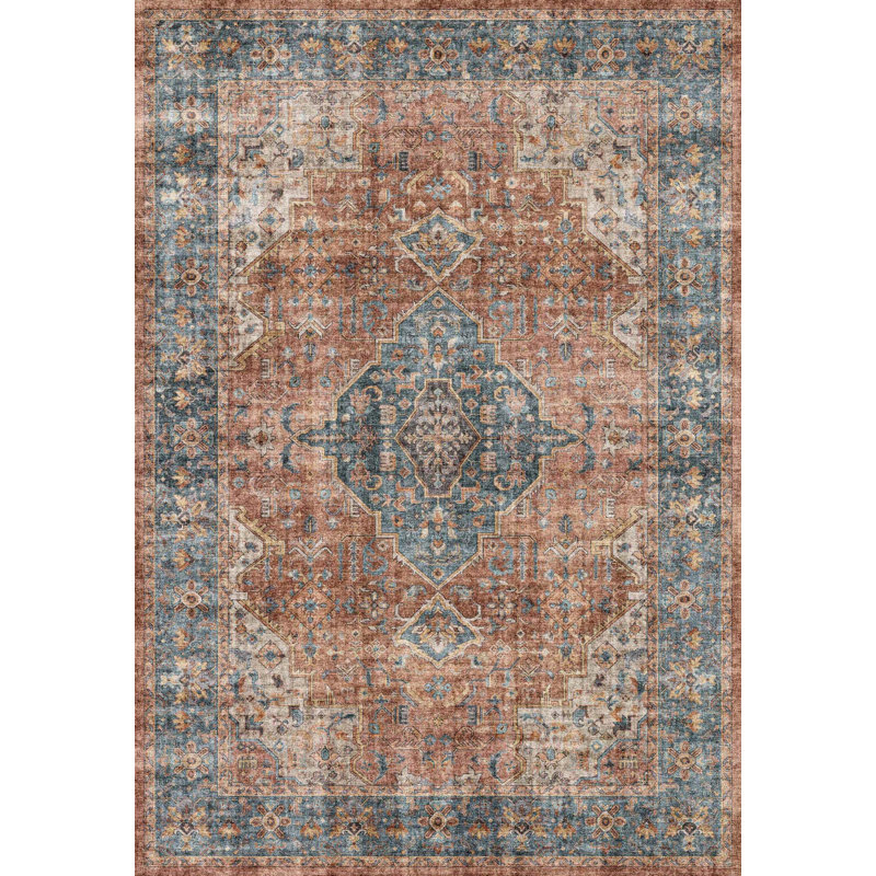 ELISE 3X5 6305-351 RED/BLUE/BEIGE, Rectangle 3' x 5'