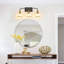Applique murale moderne à 3 lumières pour meuble-lavabo 23 po 23 po, luminaire de salle de bain noir et doré avec abat-jour en verre transparent, miroir mural industriel (ampoules non incluses)