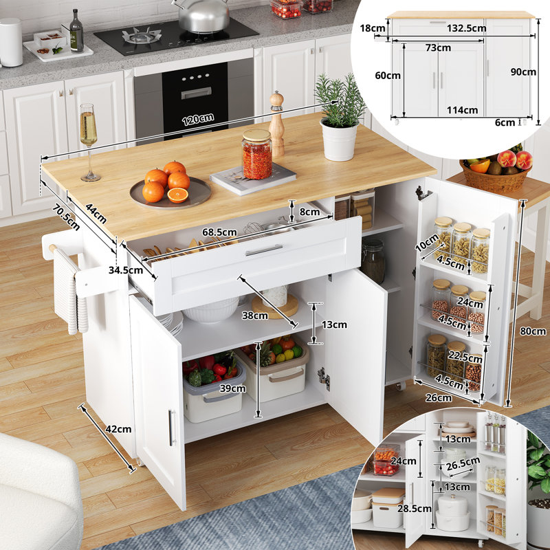 Buell Kitchen Cart, White