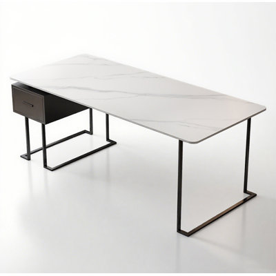 Practical Sintered Stone Office Desk with Storage Drawer