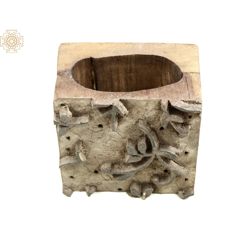 4" Vintage Wooden Tissue Holder – Handmade Rustic Dispenser Box, Artistic Carved Accent for Kitchen, Bathroom, or Entryway