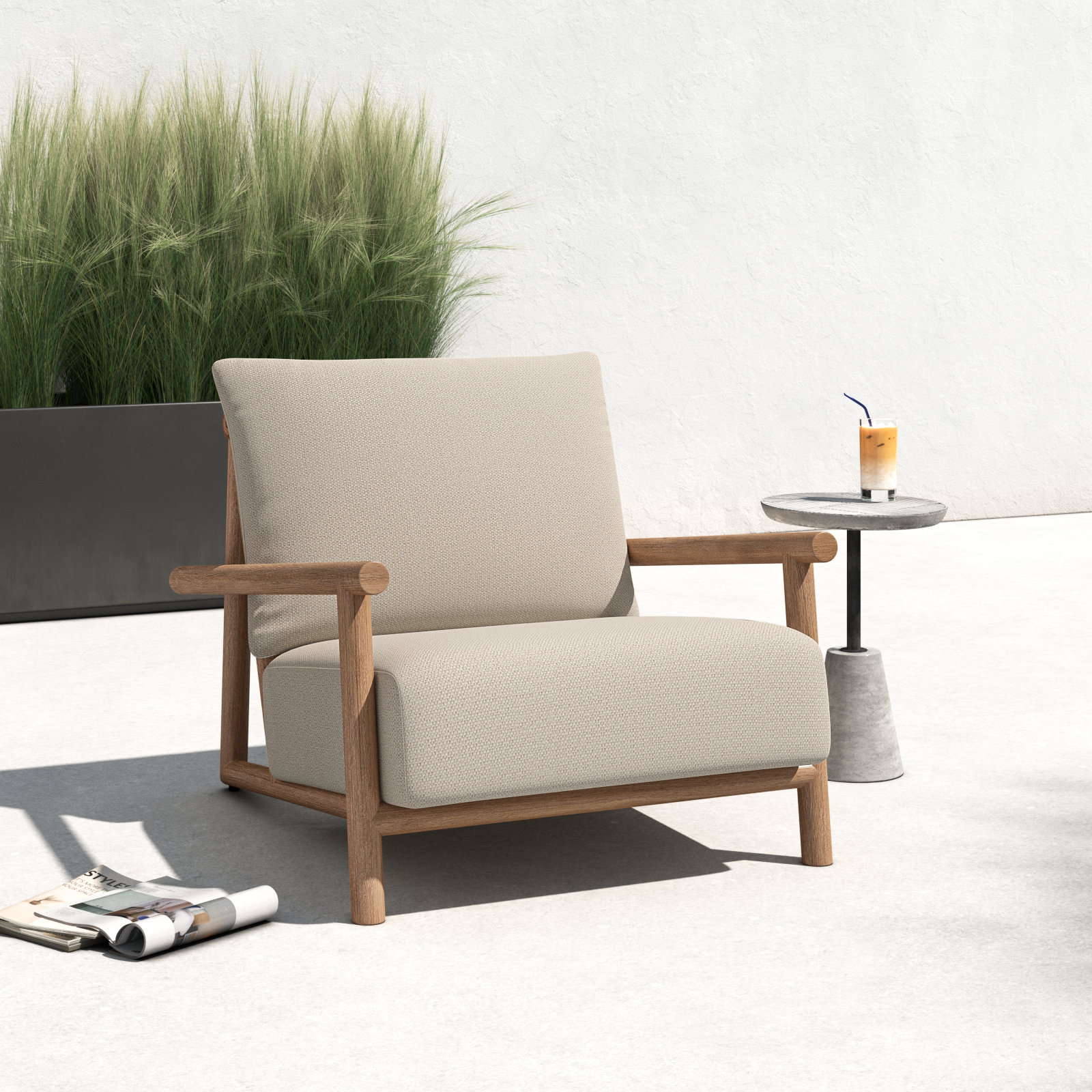 Ingo Teak Outdoor Lounge Chair, Natural Teak
