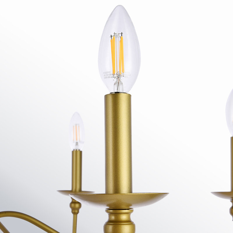 Ableton Iron 6-Light Chandelier, Laiton, H 25 po x l 48 po x P 48 po