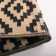Geometric Black and Beige Outdoor Rugs with Cross Pattern
