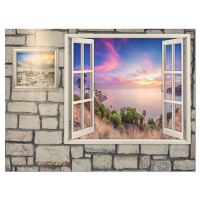 Impression sur toile tendue, "window to belle look of land landscape"
