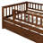 Walnut Twin-size Daybed With Space Trundle And Fence Guardrails Twin In Style-2042029548-2042029550