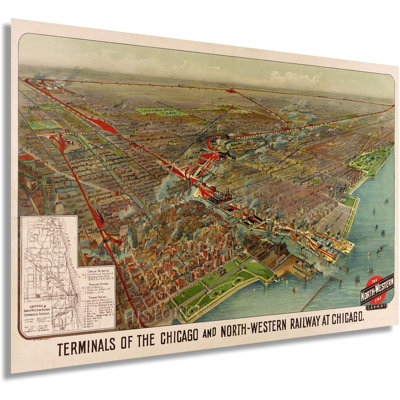" 1902 Chicago Map Wall Art "