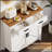 Modern Farmhouse Kitchen Storage Cabinet with 2 Drawers and 2 Doors, Organized and Stylish Home Decor-851120445