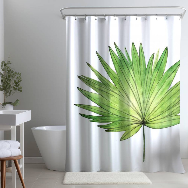Shower Curtain FL218 – Polyester Shower Curtain, Dye Sublimation Print, 71" W × 74" L