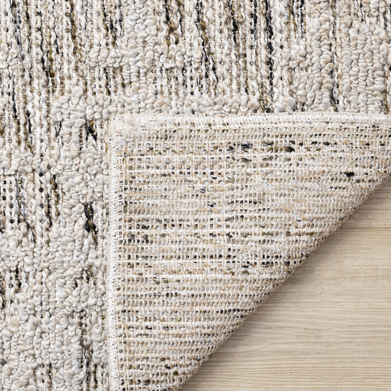 Yoslan Textured Grey Earthy Area Rug, Rectangle 5'3" x 7'7"