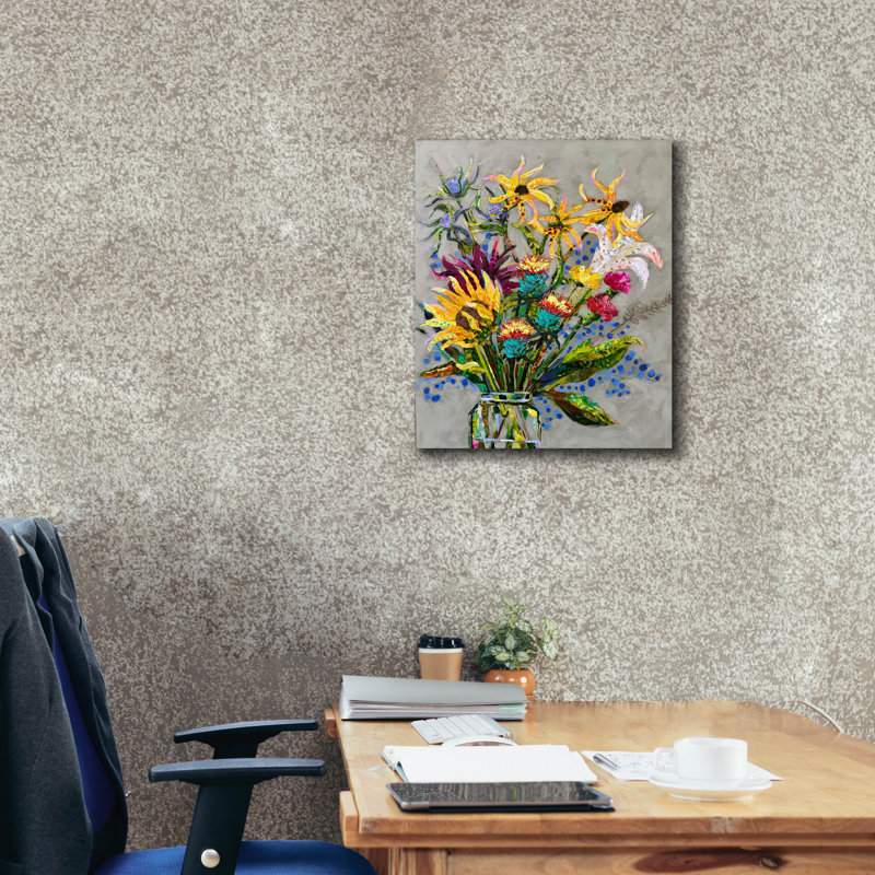 «Flowers For Minnesota» par St Hilaire Elizabeth, art mural sur toile, H 24 po x l 20 po