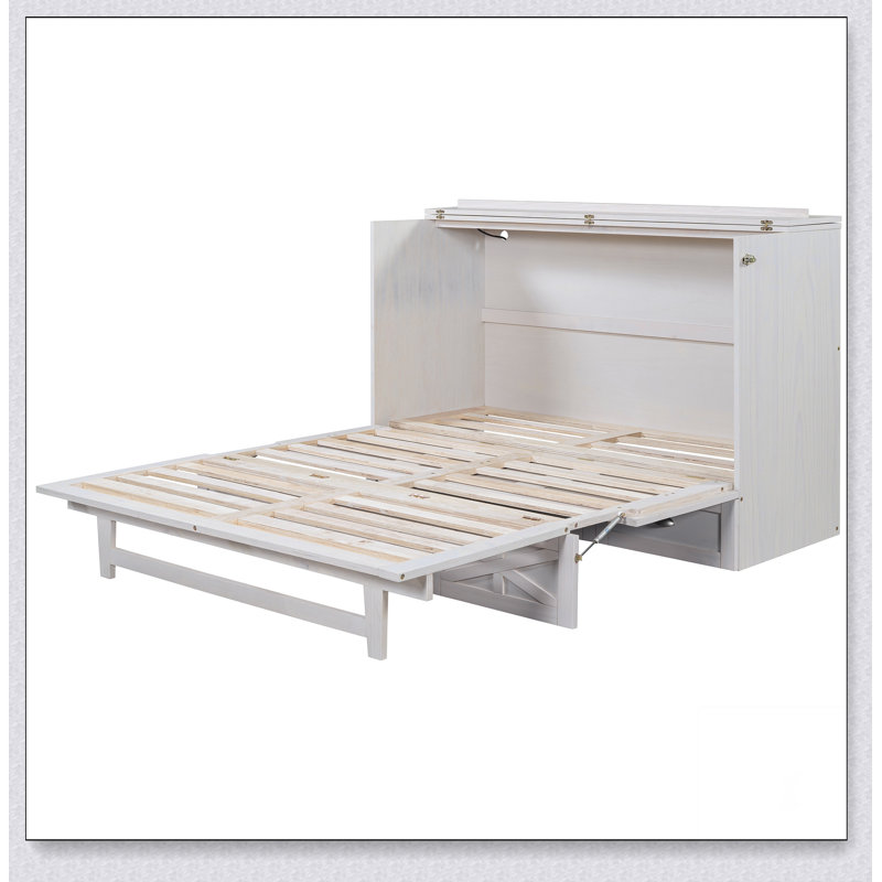 Lit escamotable avec grands tiroirs Murphy, Blanc, Grand
