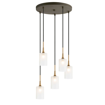 Luminaire suspendu cylindrique à 5 lumières Shults