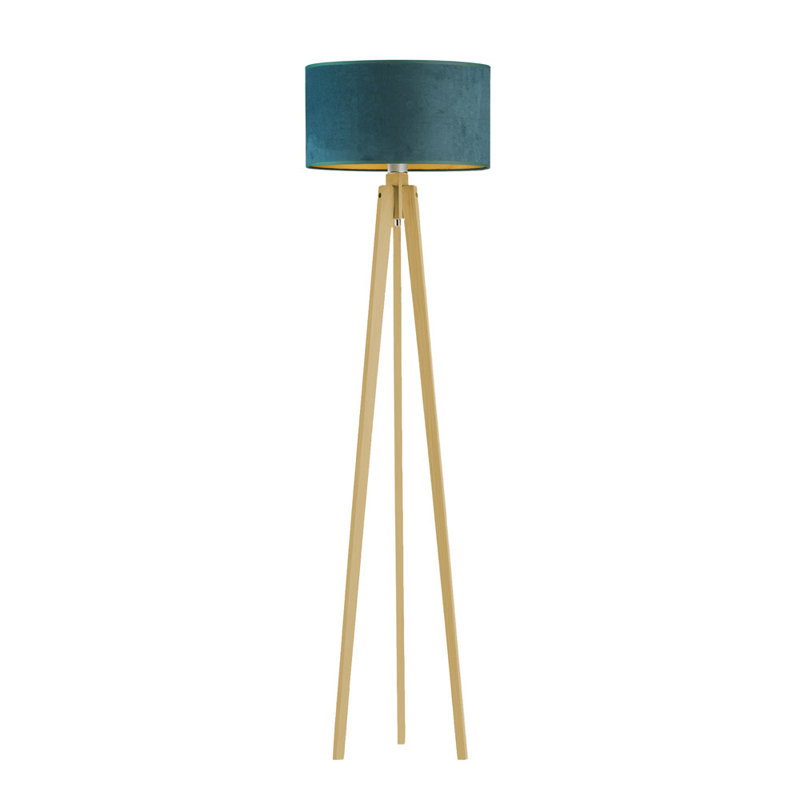 Caryville 149cm Tripod Floor Lamp, Green/Gold, Yellow/Gold inside