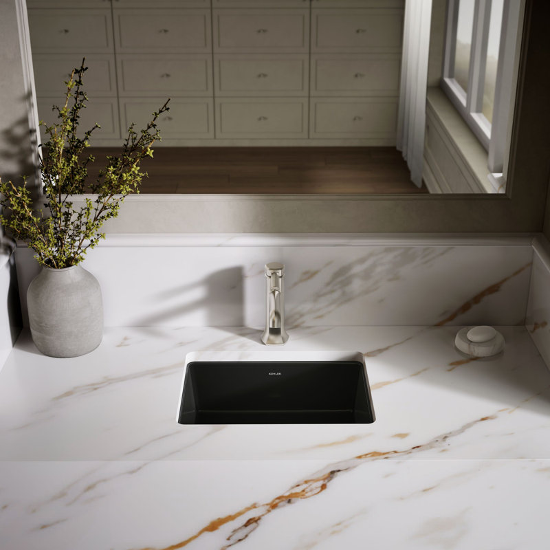 Under-Mount Bathroom Sink, Black