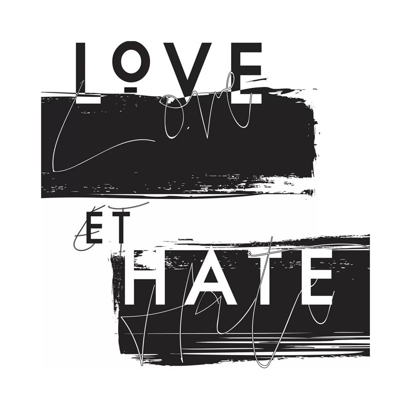 Love Et Hate - Wrapped Canvas Print, 30.48 cm H x 30.48 cm W