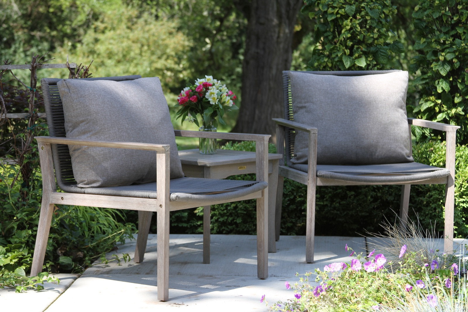 Eucalyptus Outdoor Lounge Chair, Gray
