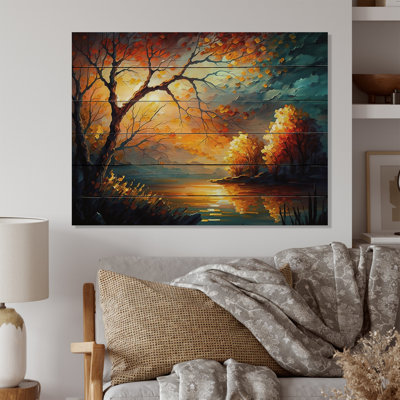 Paysage de forêt près d'un lac - Paysage de forêt près d'un lac - reproduction